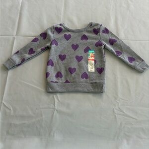 Gray and Purple Heart Kids Sweatshirt